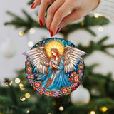 Adornos navideños de madera del Ángel de la Guarda de la Serenidad de G. DeBrekht - Decoración navideña para la Natividad - 8652806