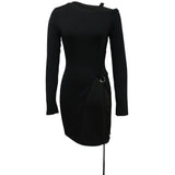 Ladies' Fashion Trend Asymmetrical High Neck Top, Casual Business Versatile, Solid Color Long Sleeved Clothes - Lootquake