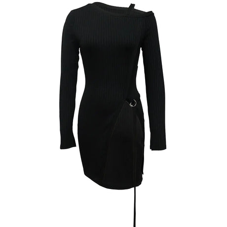 Ladies' Fashion Trend Asymmetrical High Neck Top, Casual Business Versatile, Solid Color Long Sleeved Clothes - Lootquake
