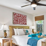 Arte mural rústico de madera con flores rojas de G. DeBrekht - Decoración floral ornamental - 95001B