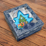 North Star Glass Ornament by G. DeBrekht - Christmas Santa Snowman Decor - 755-014