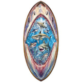 Tabla de surf costera con diseño de tiburón, arte mural artesanal, decoración oceánica de G. DeBrekht - Decoración costera navideña - 8490138HS