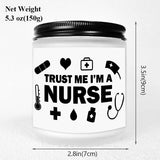 1pc Lavender Scented Candle 5.3oz - "Trust Me, I'm a Nurse" Design with Medical Symbols | Heartfelt Gift for Nurses, Nurse Appreciation, Graduation, Birthdays, Christmas | Soy Wax, Glass Container