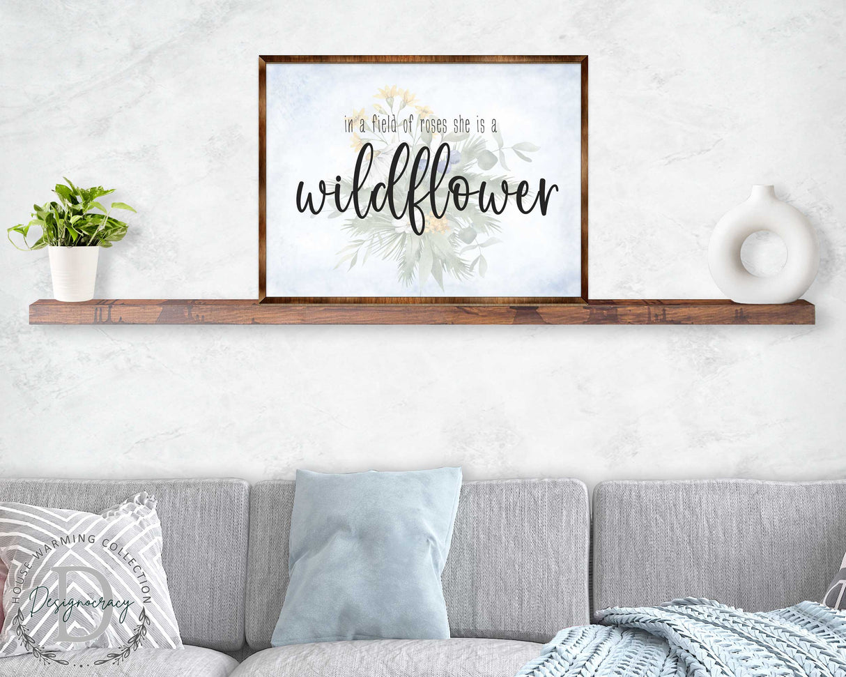 In a Field of Roses She Is a Wildflower - Bedroom Wall Art - Nursery Wall Art - Contemporary Decor - Girls Room Wall Decor - 310335