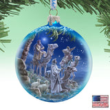 Let Us Adore Him Glass Ornament Limited Edition by D. Gelsinger - Nativity Holiday Decor - 73897-1839