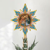 Orthodox Nativity Star Tree Topper Wooden Decor by G. Debrekht - Nativity Holiday Decor - 89504