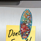 Juego de 6 imanes decorativos de madera con forma de tabla de surf de G. Debrekht - Decoración costera - 8090066G-S6