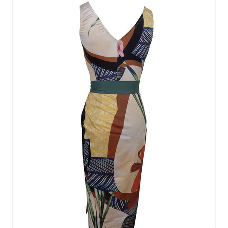 Women's Beach Beach Two Piece Plant Printed V-neck Top Strap Skirt Set - Lootquake