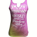 Ladies' Gradient Color Letter Printed Casual Versatile Fashion Vest - Lootquake