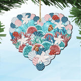Coastal Heart Wooden Ornaments by G. DeBrekht - Coastal Holiday Decor - 8198737