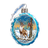 Deer and Friend Mercury Glass Ornament by G. DeBrekht - Wildlife Holiday Décor - 771013