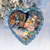 Magic Kiss Heart Glass Ornament Limited Edition by Josephine Wall - Christmas Decor - 738-408-JW