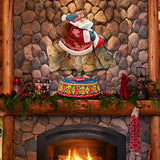 Carousel Santa on Fish Door Decor by G. DeBrekht - Christmas Santa Snowman Decor - 8114052H