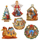 Nativity Decorative Wooden Magnets Set of 6 by G. Debrekht - Nativity Holiday Decor - 8090133G-S6