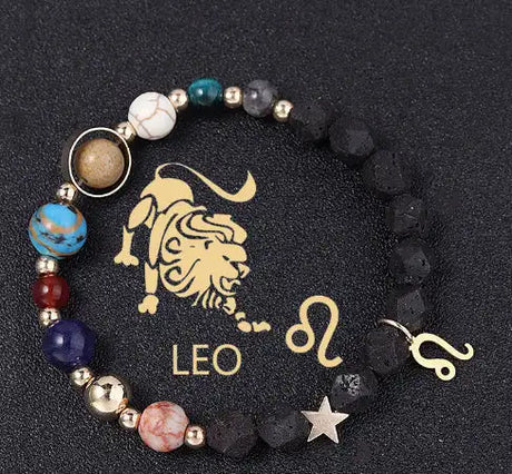Natural Volcanic Rock Twelve Constellations Bracelets Fashion European And American Style - Lootquake