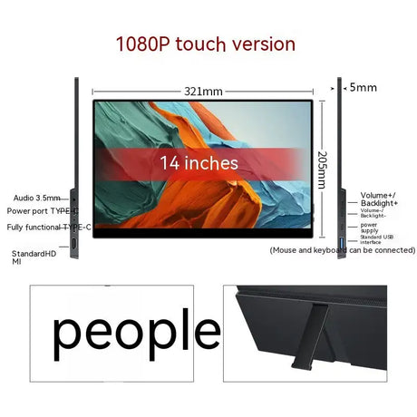 Touch Portable Monitor Mobile Phone Computer Game External Expansion Screen - Lootquake