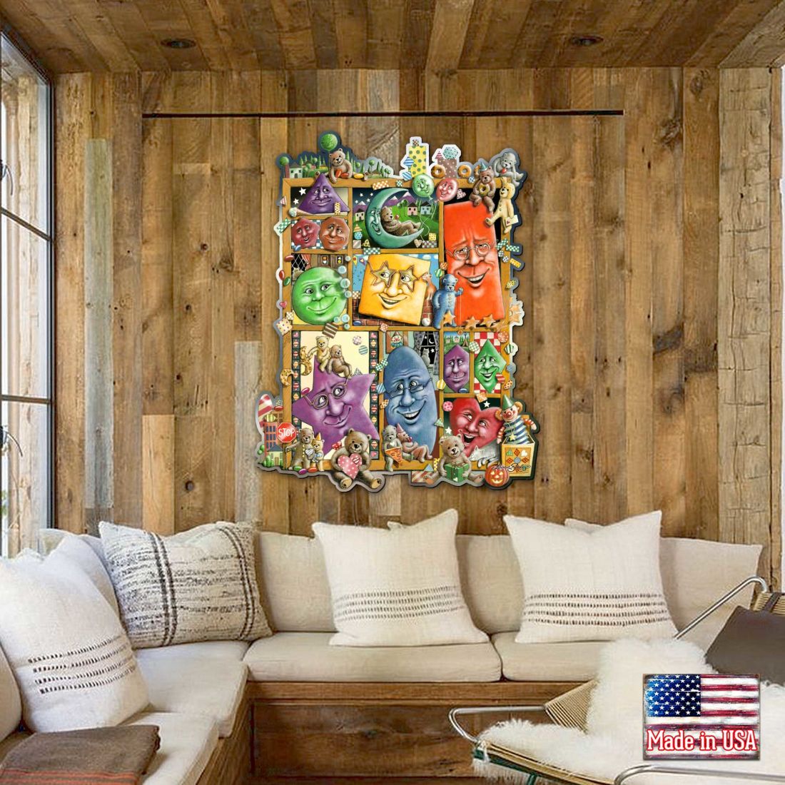 Shapes Whimsical Wall Art by Laura Seeley - Love Family Kids Decor - 8513013-LS