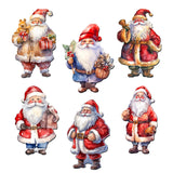 Juego de 6 imanes decorativos de madera de Papá Noel de G. Debrekht - Decoración navideña de muñeco de nieve de Papá Noel - 8090009G-S6