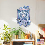 Decoración de puerta con un tigre en el jardín de J. Bergsma - Decoración de vida silvestre - 8591580W-JB