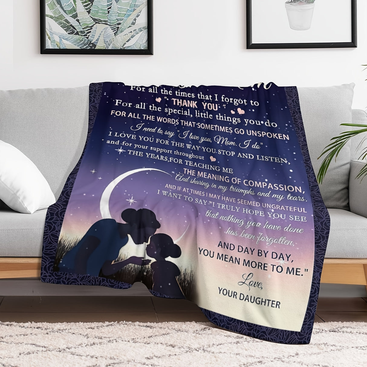 Cozy Blanket Gift - Soft, Funny, and Heartwarming Birthday Present for Mom, Daughter's Thoughtful Mother's Day, Christmas, and Birthday Gift Idea for Mothers