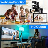 Cámara de video digital Nicamery de 3.0 pulgadas con pantalla táctil capacitiva giratoria de 270 grados, 48 MP, zoom digital de 16x, compatible con Wi-Fi, HD, estabilización de seis ejes, control remoto y dos baterías de 2000 mAh.