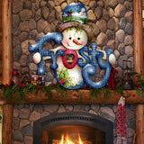 Decoración navideña para puertas de Jamie Mills-Price - Decoración navideña de Papá Noel y muñeco de nieve - 8457505H