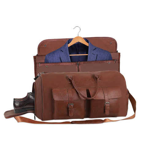 Large Capacity Men's Leather Suit Storage Bag - Lootquake