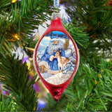 Merry Christmas Drop Glass Ornament by G. DeBrekht - Christmas Decor - 757-034