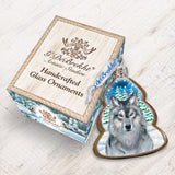 Wolf Face Wilderness Mercury Glass Ornament by G. DeBrekht - Wildlife Holiday Decor - 771031