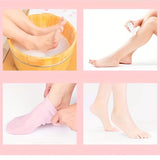 Chaussettes hydratantes en silicone pour pieds secs et crevassés, peaux rugueuses et chaussettes antidérapantes à l'aloe vera pour pieds secs et crevassés, chaussettes en gel spa pour soins des pieds après pédicure