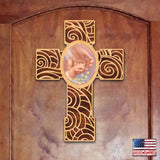 Baby Blessing Modern Wooden Cross by D. Gelsinger - Inspirational Icon Decor - 88284-DG