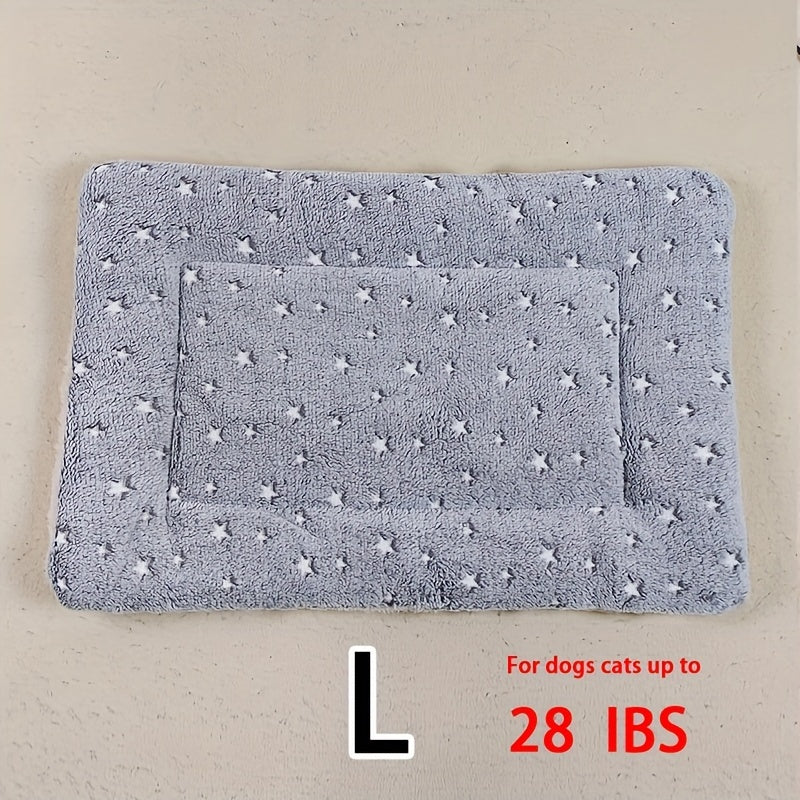 Manta rectangular para mascotas, resistente a la suciedad y para todas las estaciones - Cómoda cama con estampado de pata de perro y corazón (1 unidad)
