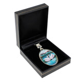 Swans in Love Silver Plated Mother of Pearl Jewelry Pendant Necklace - 44020
