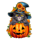 Black Cat Pumpkin Holiday Door Decor by G. DeBrekht - Halloween Decor - 8652794H