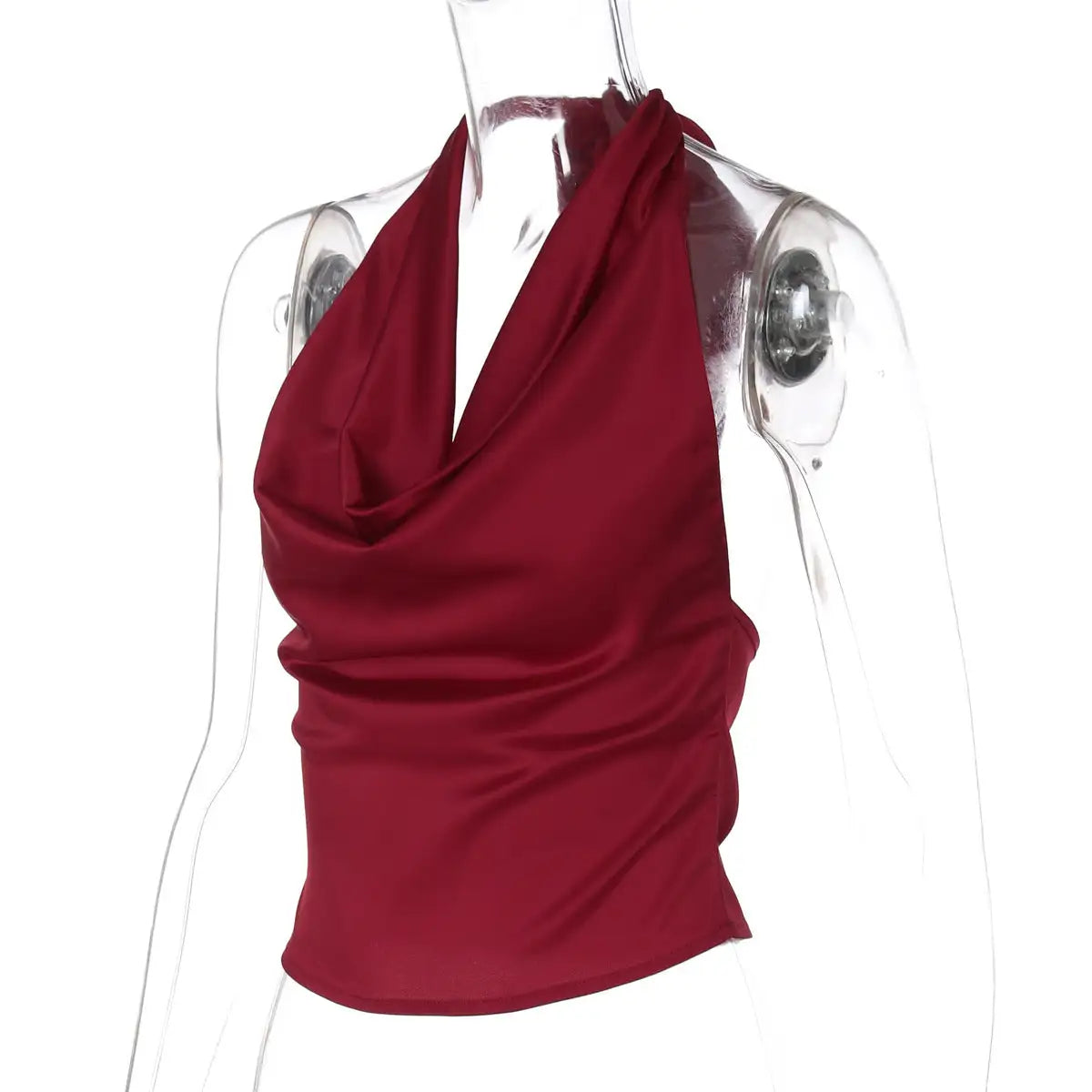 Women's Halter Backless Tank Vest Fashion Solid Color Slim Fit Tied Tube Top - Lootquake