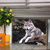 Arte mural de madera con diseño de lobo de Nature Wonders - Decoración de vida silvestre - 95287B