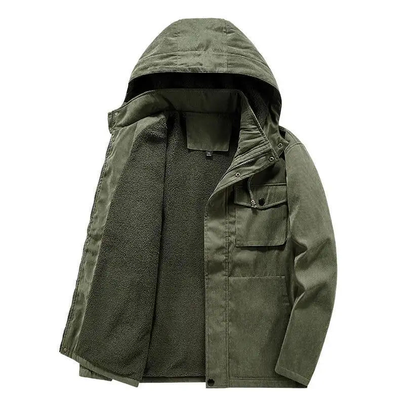 Thick Detachable Hat Lambswool Jacket - Lootquake