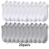10/20/30 pairs Men's 10/20/30 Pairs Compression Sports Socks, Sweat-Wicking, Anti-Odor, Non-Slip for Running, Basketball, Fitness