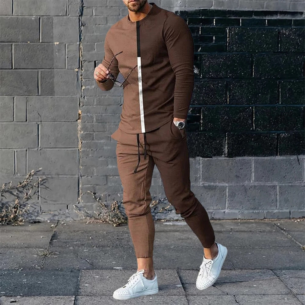 Men's 3D Digital Printing Loose Casual Long Sleeves Trousers Suit - Lootquake