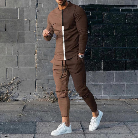 Men's 3D Digital Printing Loose Casual Long Sleeves Trousers Suit - Lootquake
