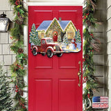 Christmas Light Lane with Truck Door Decor by D. Gelsinger - Christmas Santa Snowman Decor - 8461039H-1926