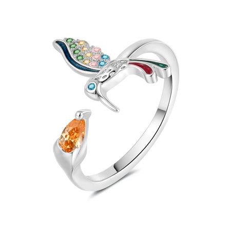 Adjustable Hummingbird Ring Female Fashion Simple - Lootquake