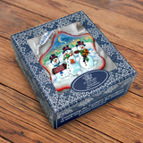 Village Celebration Snowman Snowflake Glass Ornament by G. DeBrekht - Christmas Decor - 754-013