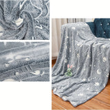 1 manta espacial vibrante que brilla en la oscuridad - Franela suave para ropa de cama infantil - Acogedora decoración para sofá cama y sala de estar con diseño de cielo estrellado - Regalo de cumpleaños perfecto para niños y niñas