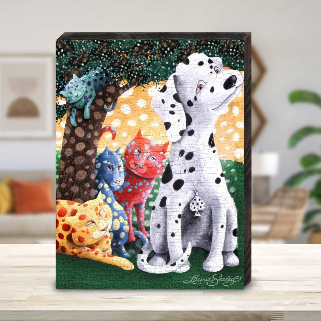 Arte mural de madera "El mundo que tejemos" de Laura Seeley - Decoración para perros y gatos - 8511119B