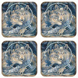 In Spirit I am Free Wooden Cork Coasters Gift Set of 4 by J. Bergsma - Wildlife Decor  - 8199471C-S4