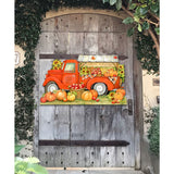 Decoración de puerta de Acción de Gracias con un camión de calabazas y frutas y verduras, por Susan Winget - Decoración de Halloween - 8471202H-SW