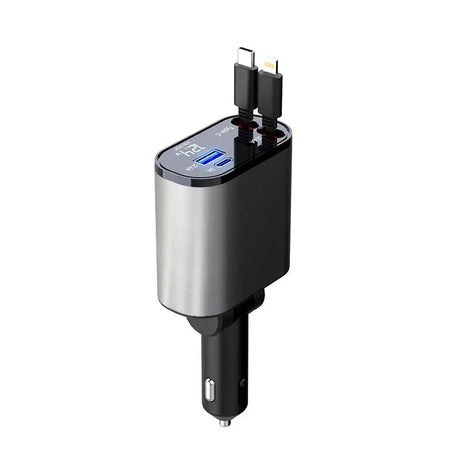 Metal Car Charger 100W Super Fast Charging Car Cigarette Lighter USB And TYPE-C Adapter - Lootquake