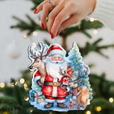 Christmas Is Here Decorative Wooden Ornaments Set of 3 by G. Debrekht - Christmas Decor - 8091028-S3