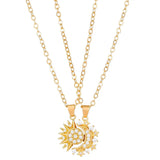 Sun And Moon Couple Projection Necklace Magnetic Pendant Clavicle Chain - Lootquake